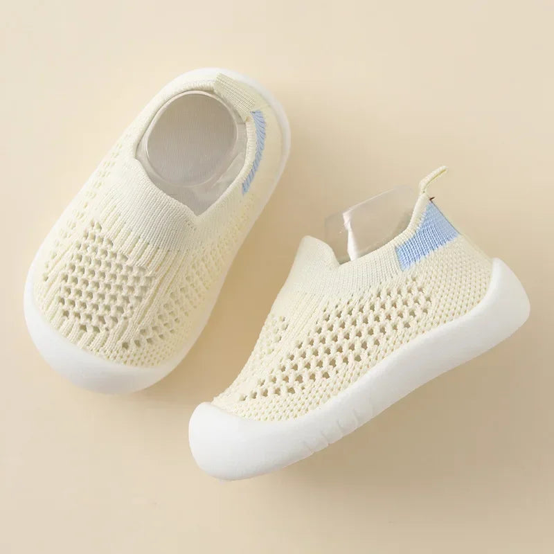 Spring Summer Toddler Shoes Breathable Knitted Kids Sneakers Boys Slip-on Tennis Shoes Girls Soft Non-slip School Casual Shoes - TiniLoom