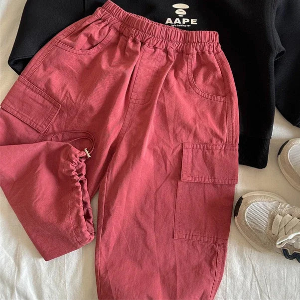 Kids Pants Girdle Overalls Baby Wide Leg Pants Girls Pants Teenage Girls Clothing Cargo Winter Clothes for Boys - TiniLoom