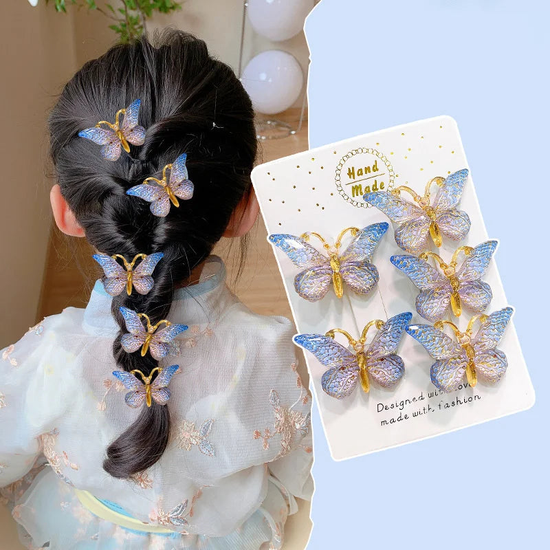 5PCS Cute Sweet Stereoscopic Color Gradient Baby Hairpins Kids Hair Clips Children Headwear Princess Barrette Girls Accessories - TiniLoom