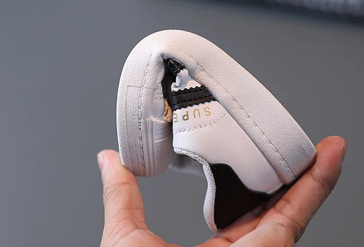 Children's Sneakers Kids Fashion Design White Non-slip Casual Shoes Boys Girls Hook Breathable Sneakers Toddler Outdoor Shoes - TiniLoom