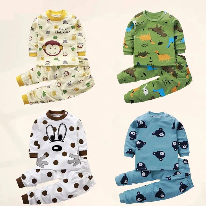 Kids Clothes Children Sets Children's Clothing Boys Girls CottonAutumn winter Clothing Pants Sleepwear Underwear Christmas Gift - TiniLoom