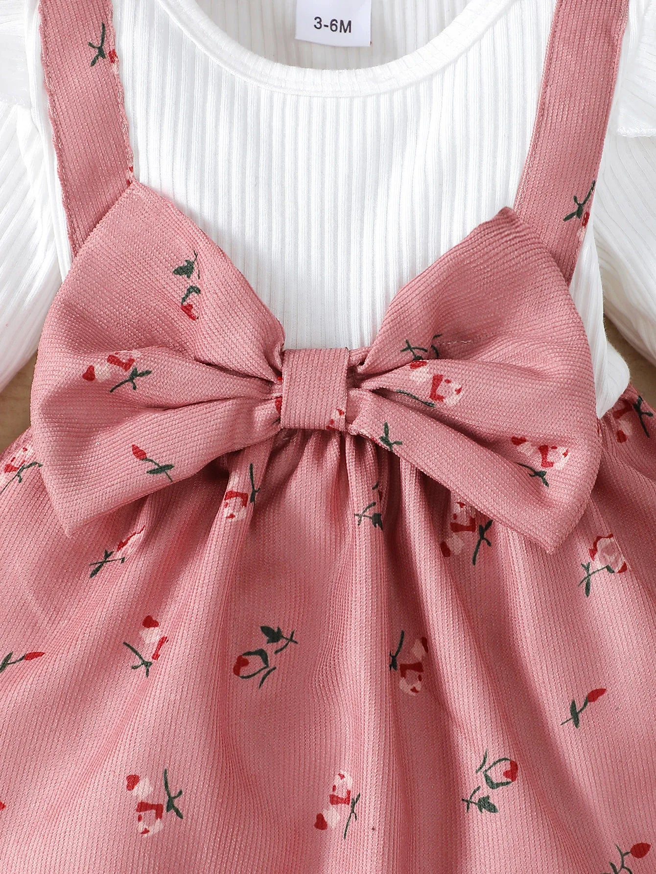 2pc/Set childrens' baby girl Dress Color blocking Broken flowers Big Bow Princess Dress+Headband 0-24 Months Baby Fashion Dress - TiniLoom