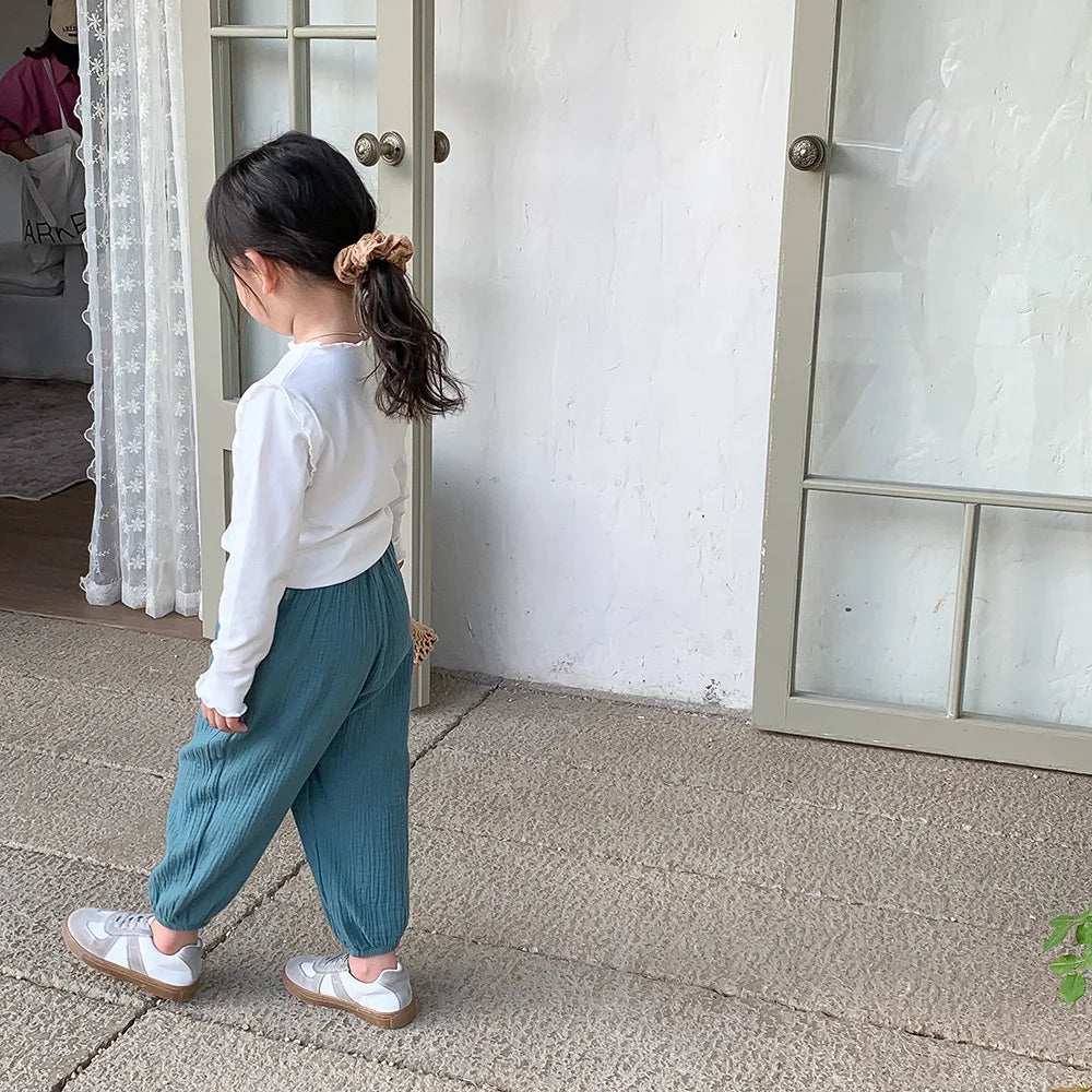 Spring Summer Mosquito Resistant Pants Toddler New Casual Loose Trousers Solid Color Pants Outer Wear Boys Girls Versatile Pants - TiniLoom