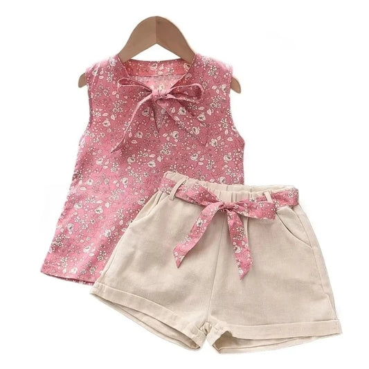 New Summer Baby Girls Clothes Children Sleeveless Vest Shorts 2Pcs/Sets Toddler Clothing Infant Fashion Costume Kids Tracksuits - TiniLoom