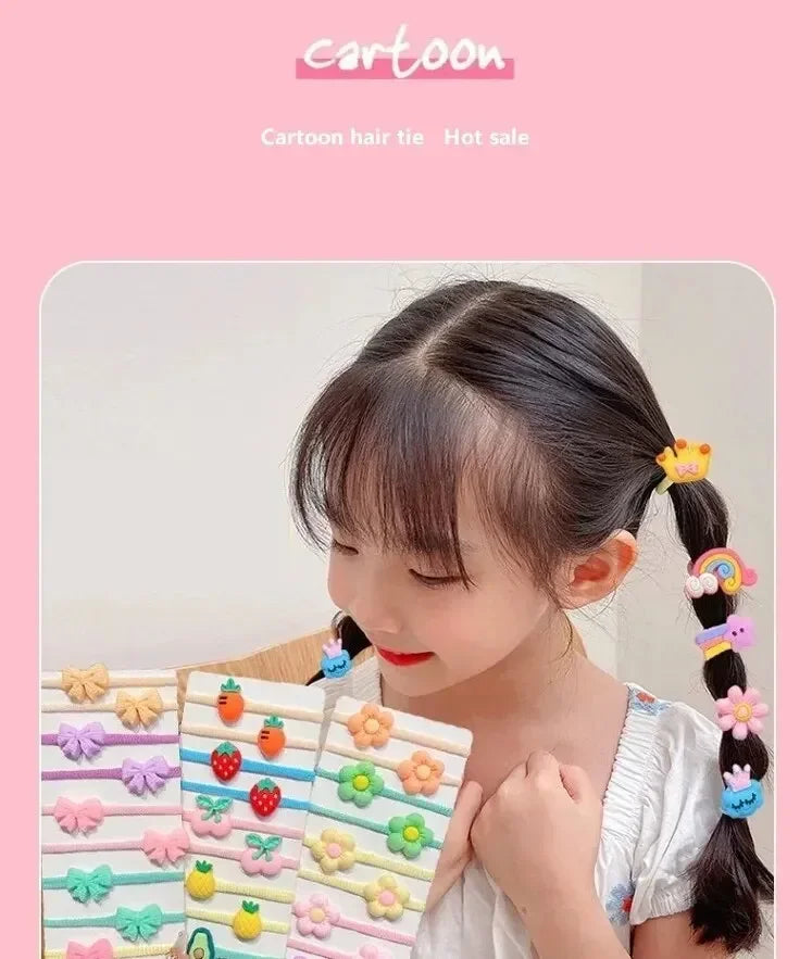 20-40 Pieces/Set Rubber Band for Children Cartoon Hair Band New Sweet Hair Rope Hair Accessories - TiniLoom