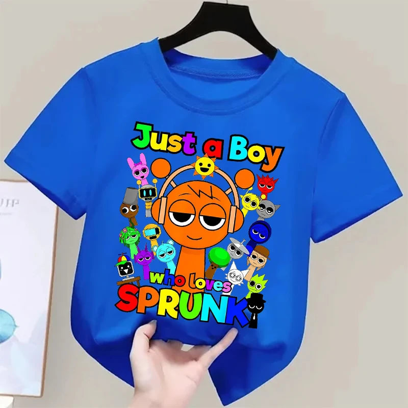 Kids T Shirts Game Sprunki Incredibox Cartoon Print Boys T shirt Summer Casual Short Sleeve Baby Girls Clothes Children Tee Tops - TiniLoom