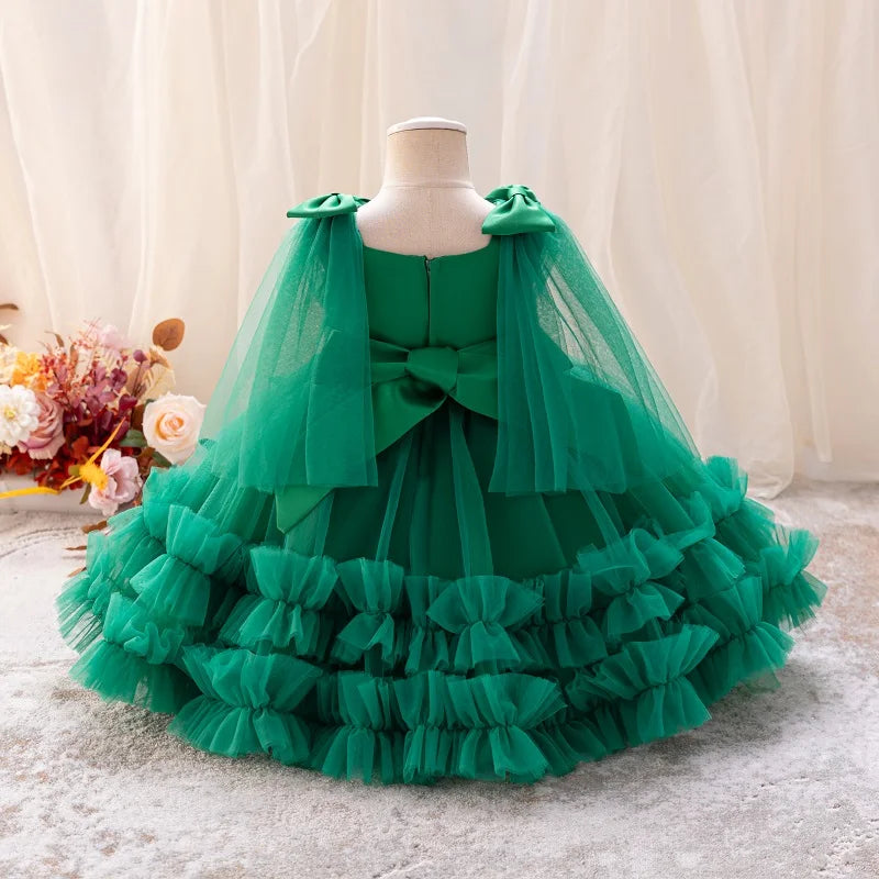 Girls  princess dress 1-5 Y baby Girls wedding sleeveless three-dimensional butterfly mesh carnival birthday party evening dress - TiniLoom