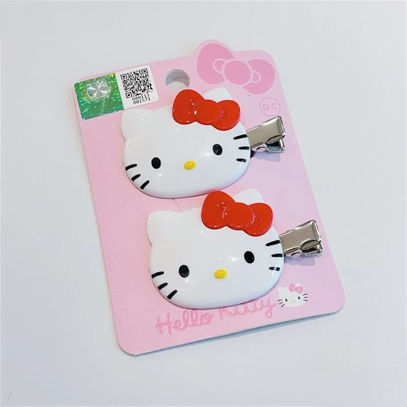 Kawaii Sanrio Hello Kitty Hairpin Girls Ornaments Anime Accessories Cartoon Headrope Scrunchies Hair Circle Headdress Hair Gifts - TiniLoom