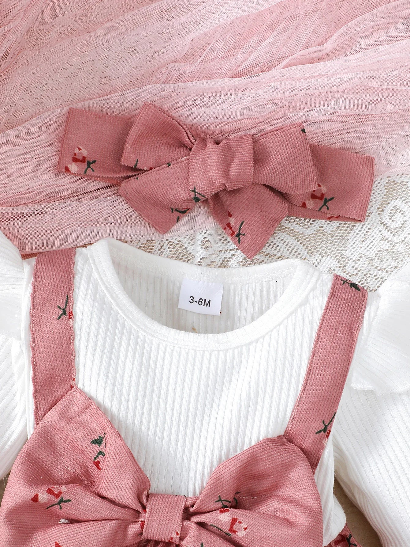 2pc/Set childrens' baby girl Dress Color blocking Broken flowers Big Bow Princess Dress+Headband 0-24 Months Baby Fashion Dress - TiniLoom