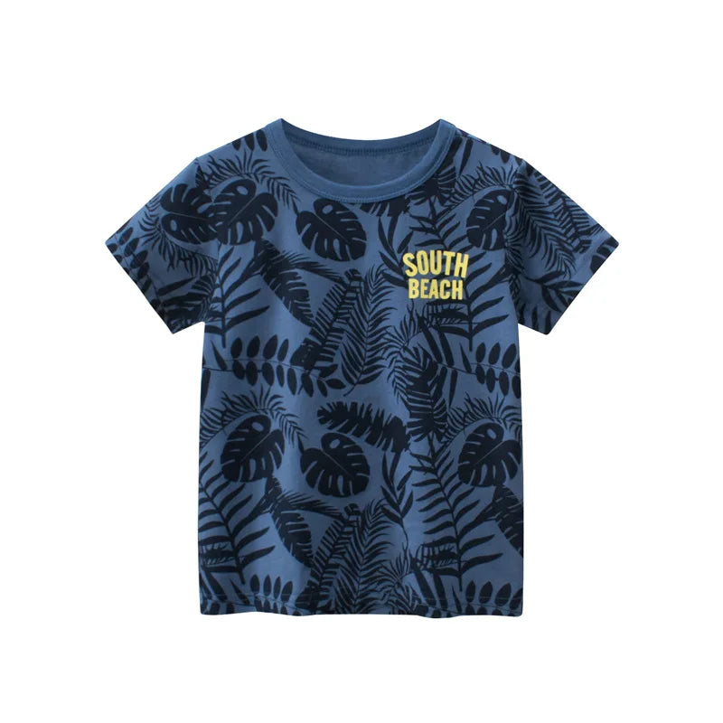 2-9 Years Children Short Sleeve T-shirts Korean Version Kids Clothing Boy Baby Cotton Tees Summer Cartoon Tops - TiniLoom