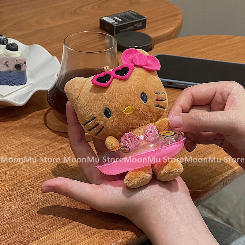 Sanrio Hello Kitty Plush Doll Keychain Pendant Cartoon Kt Cat Stuffed Plushies Key Ring Bag Accessories Girls Gift Kids Toys - TiniLoom