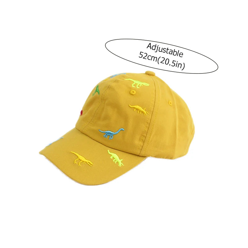 Cartoon Dinosaur Embroidery Baby Cap Summer Kids Baseball Cap Outdoor Adjustable Infant Boy Girls Sun Hats - TiniLoom