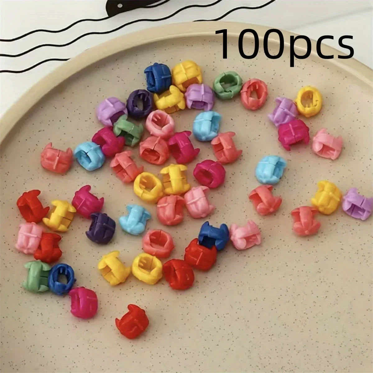 100pcs Small Clips Colorful Hair Clip For Hair Styling Braid Hair, Sweet Cute Hair Accessories - TiniLoom