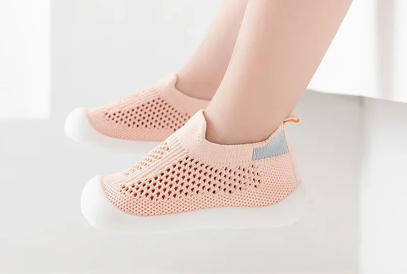 Spring Summer Toddler Shoes Breathable Knitted Kids Sneakers Boys Slip-on Tennis Shoes Girls Soft Non-slip School Casual Shoes - TiniLoom