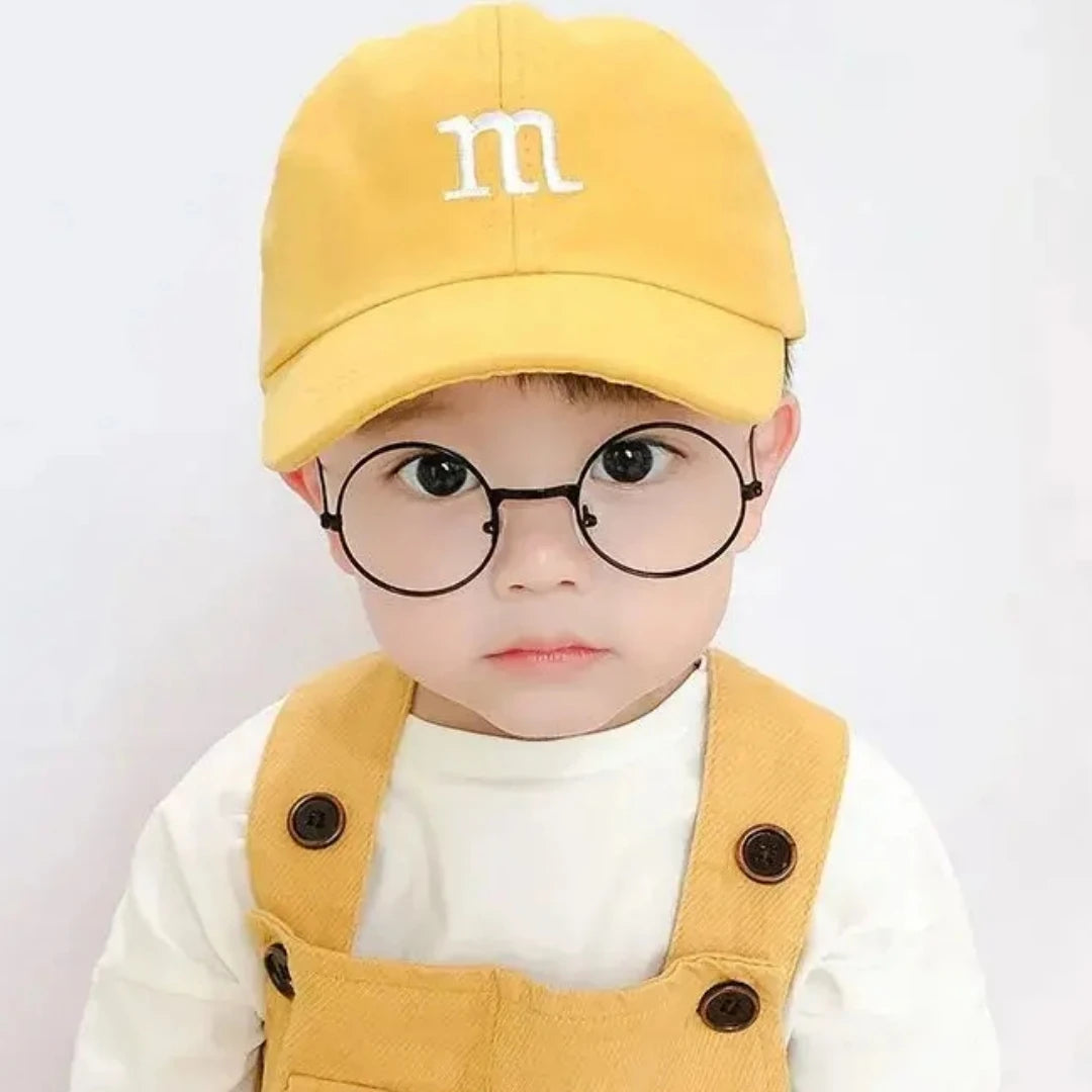 Girls Boy Adjustable Hat Children's Kid Baseball Cap Sunscreen Baby Hat Hip Hop M Letter Embroidered Kids Caps 1-6-8-12-15 Years - TiniLoom