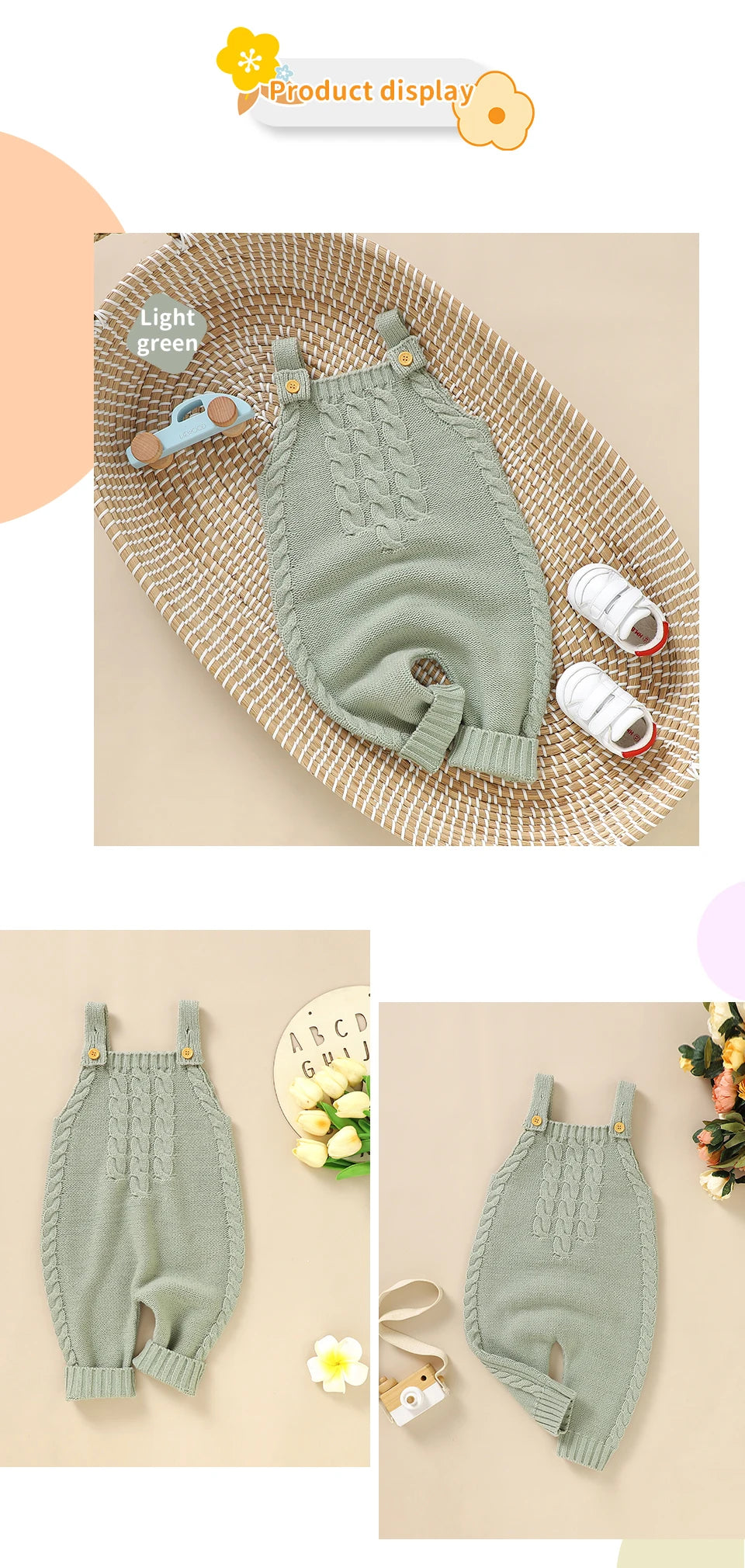 Infant Boys Girls Sleeveless Rompers Clothes 0-18m Newborn Babies Solid Color Knitted Jumpsuits Outfit Spring Fall Children Wear