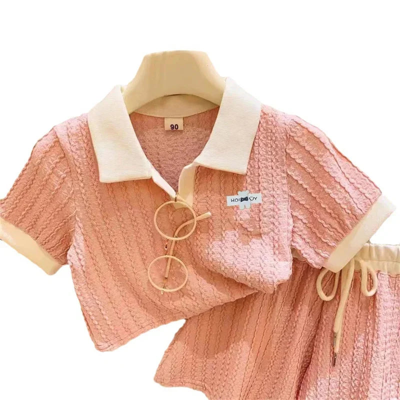 Baby Blouse Sets Girls Summer Suit Kids Short Sleeve Top Pant 2Pcs Kids Cute Sweet Outfit Children Fashion Sportswear 2-10Y - TiniLoom