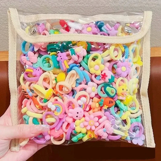 20-40 Pieces/Set Rubber Band for Children Cartoon Hair Band New Sweet Hair Rope Hair Accessories - TiniLoom