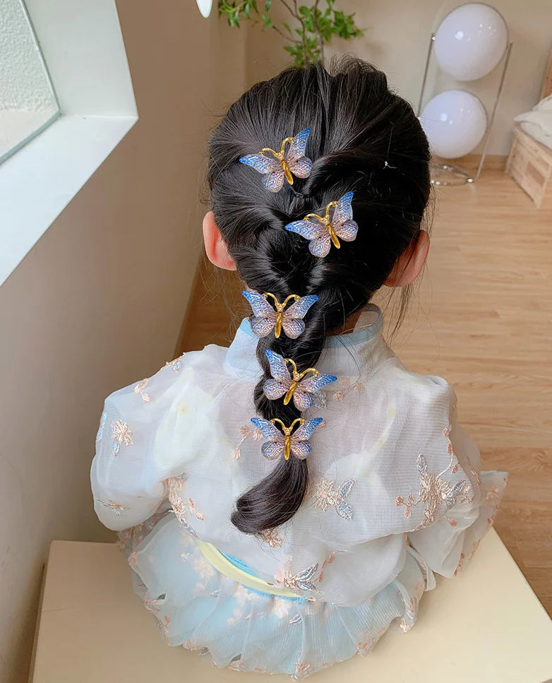 5PCS Cute Sweet Stereoscopic Color Gradient Baby Hairpins Kids Hair Clips Children Headwear Princess Barrette Girls Accessories - TiniLoom