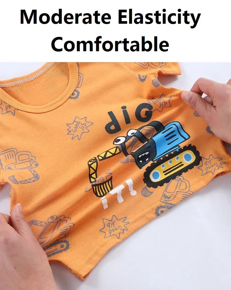 Kids Clothes T-Shirt  Children's Clothing  Boys Girls Summer Cartoon Tops Short Sleeve Clothes 100% Cotton Baby Clothing - TiniLoom