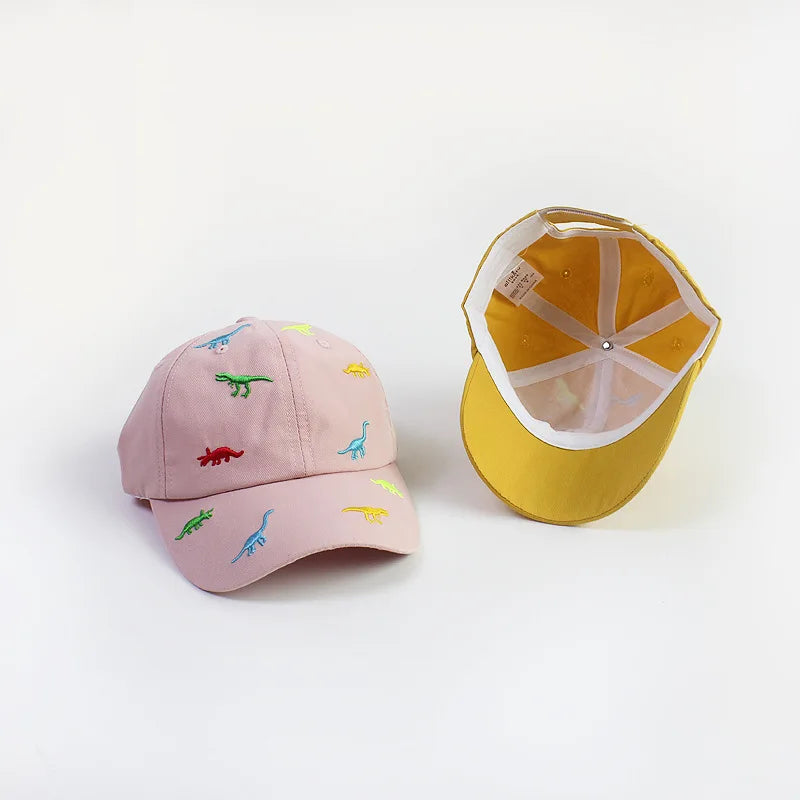 Cartoon Dinosaur Embroidery Baby Cap Summer Kids Baseball Cap Outdoor Adjustable Infant Boy Girls Sun Hats - TiniLoom