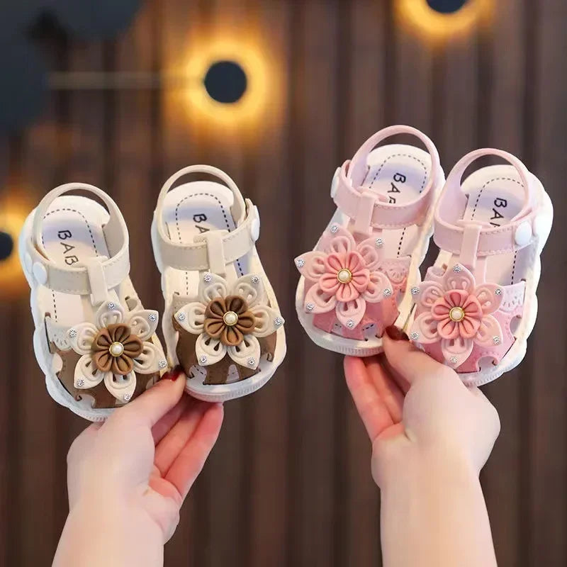 Solid Bow Children's Summer Shoes Cute PVC Beach Non Slip Sandals For Baby Girls Footwear Soft Infant Kids Fashion Sandals - TiniLoom