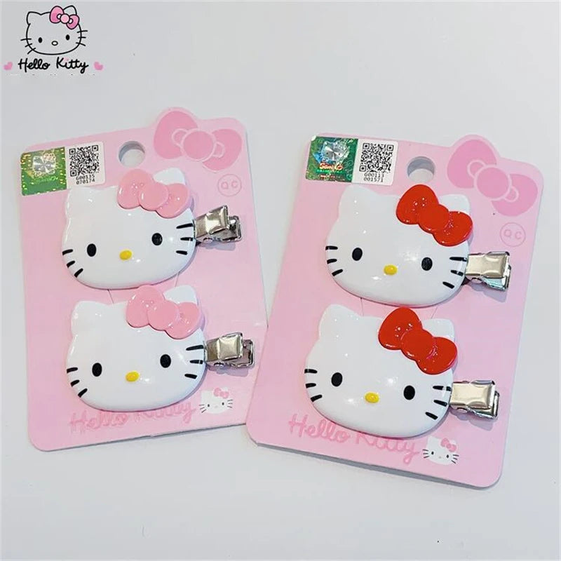 Kawaii Sanrio Hello Kitty Hairpin Girls Ornaments Anime Accessories Cartoon Headrope Scrunchies Hair Circle Headdress Hair Gifts - TiniLoom