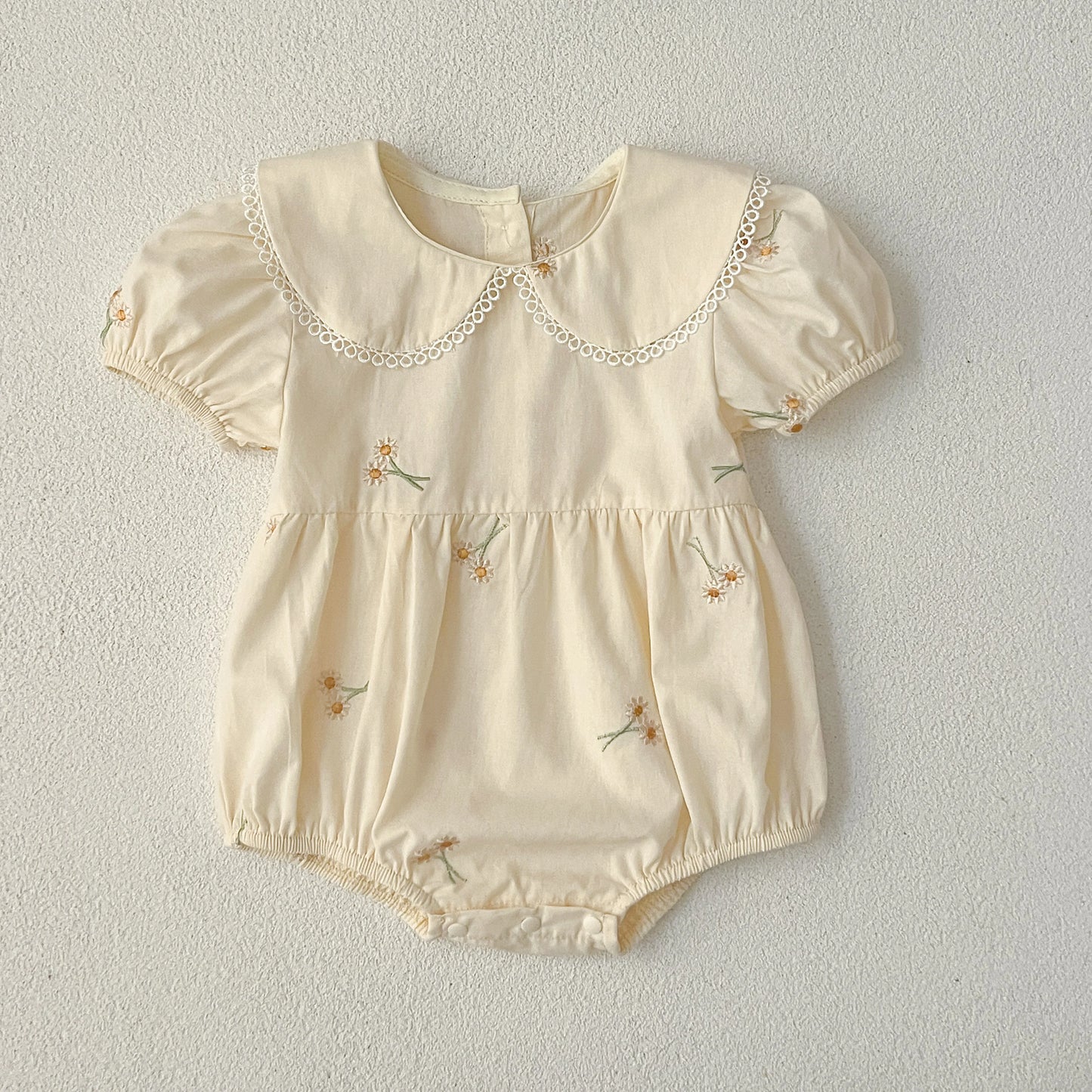 Infant Baby Girls Lace Collar Dress Rompers Sisters Clothes Kids Girls Embroider Flower Princess Dress Family Clothes Rompers