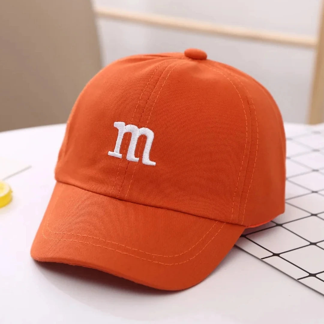 Girls Boy Adjustable Hat Children's Kid Baseball Cap Sunscreen Baby Hat Hip Hop M Letter Embroidered Kids Caps 1-6-8-12-15 Years - TiniLoom