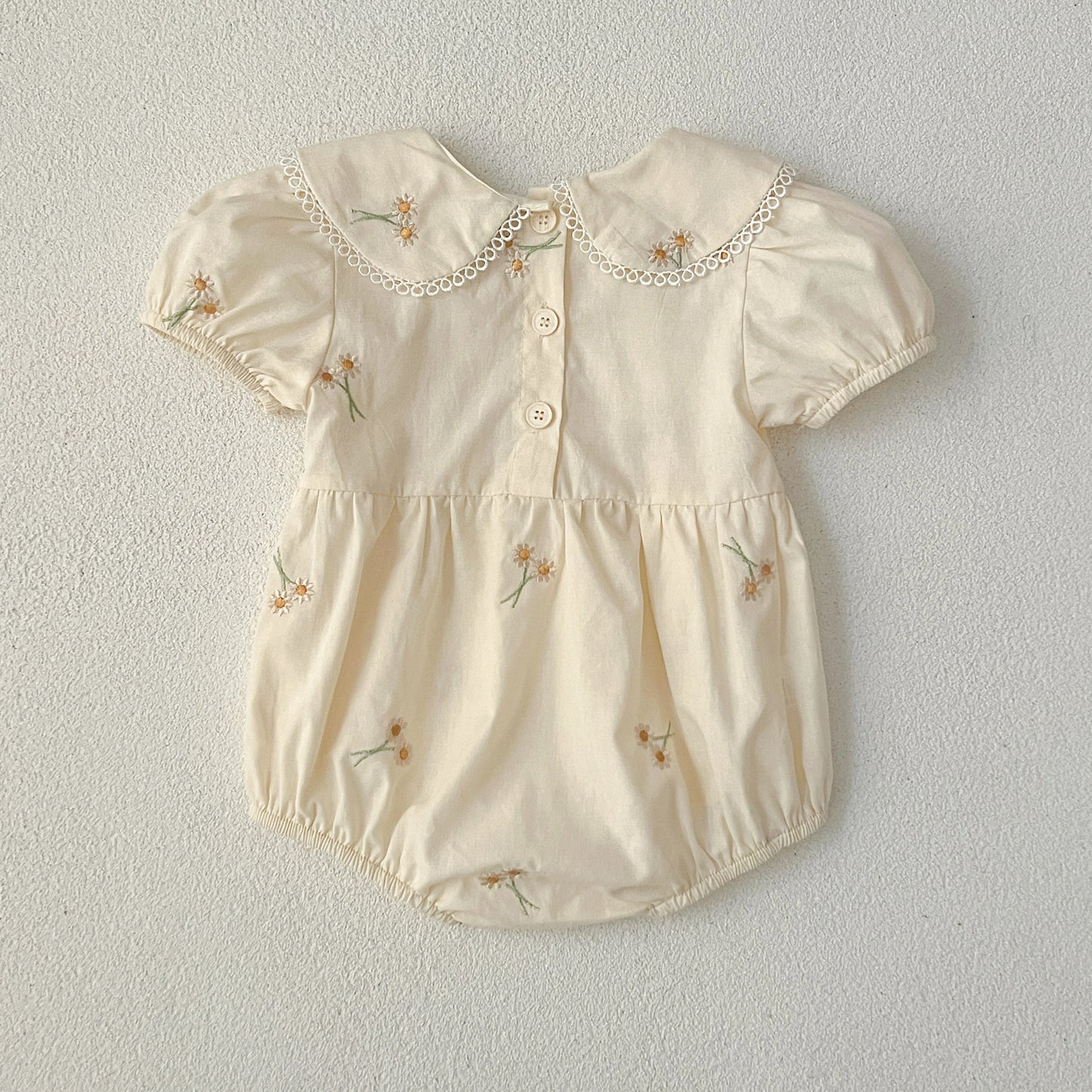 Infant Baby Girls Lace Collar Dress Rompers Sisters Clothes Kids Girls Embroider Flower Princess Dress Family Clothes Rompers