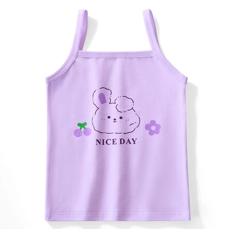 3pcs/Lot Girl Cotton Singlet Tops Breathable Underwear Tank Kids Quality Undershirts Cute Tank Tops Size 3-10T - TiniLoom