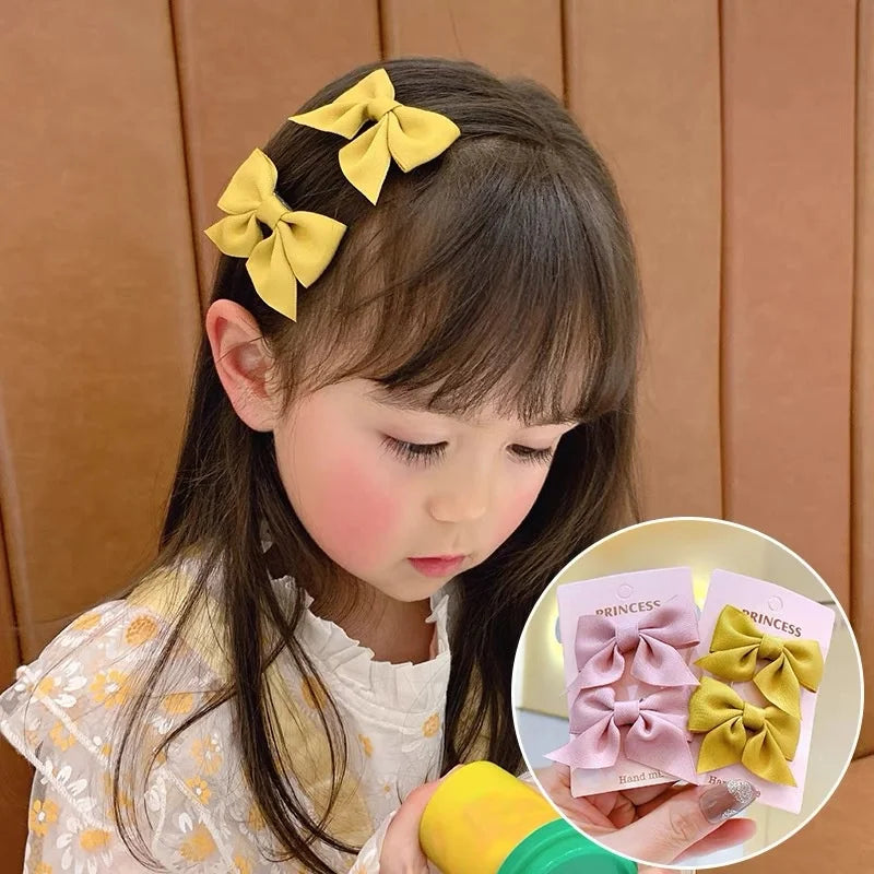 2 Piece Bow Hair Clip Elegant Flower Hair Clips For Kids Ladies Set Hairpin Hair Accessories Korean Style Bair Accessories - TiniLoom