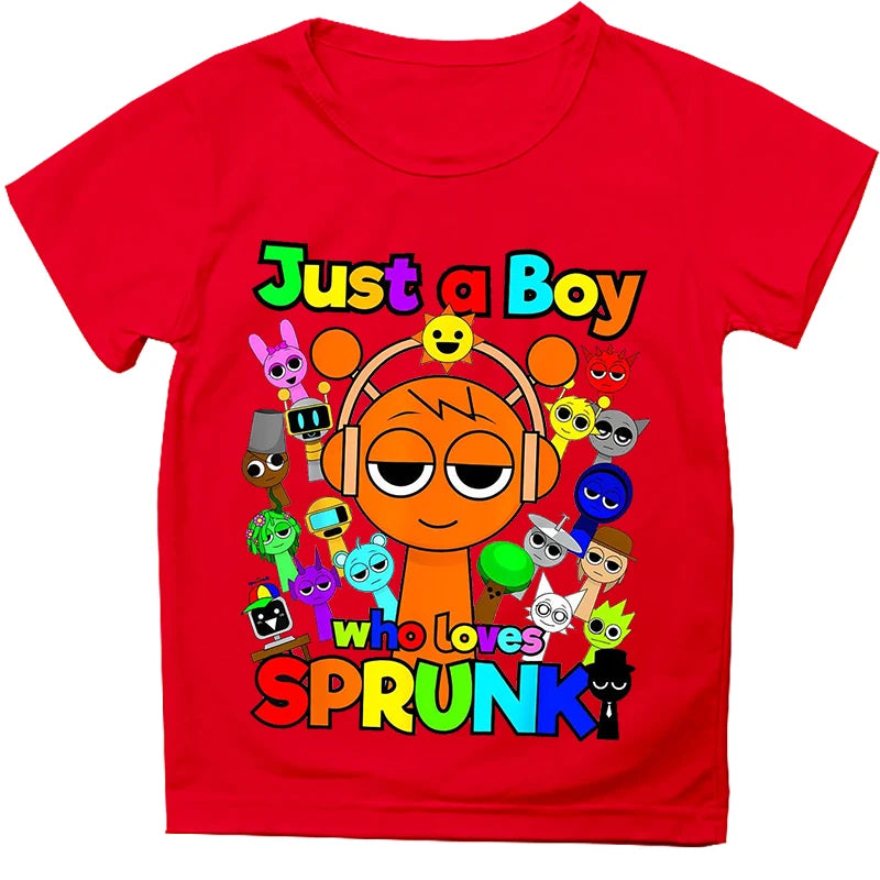 Kids T Shirts Game Sprunki Incredibox Cartoon Print Boys T shirt Summer Casual Short Sleeve Baby Girls Clothes Children Tee Tops - TiniLoom