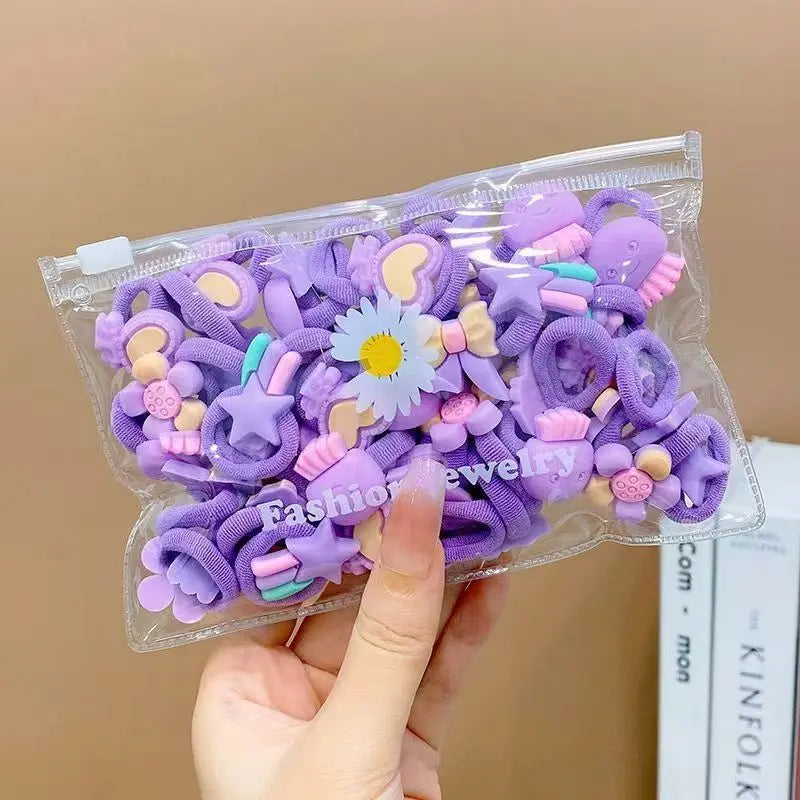 10/20Pcs/Set Cute Cartoon Rubber Elastic Hair Bands Girls Not Hurt Hair Small Scrunchie Kids Sweet Hair Ties Hair Accessories - TiniLoom