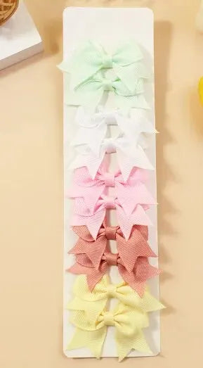 10Pcs Cute Bows Baby Hair Clips Candy Color Girls Princess Hairpins Barrettes Kids Hair Accessories - TiniLoom