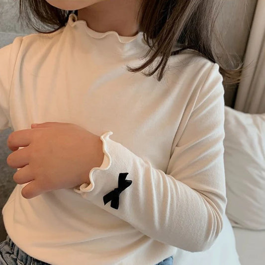 Baby Girls T-shirts Long-sleeve T-shirt for 1-6 Years Old Delicate Cotton Soft Spring Autumn Infants Toddlers - TiniLoom