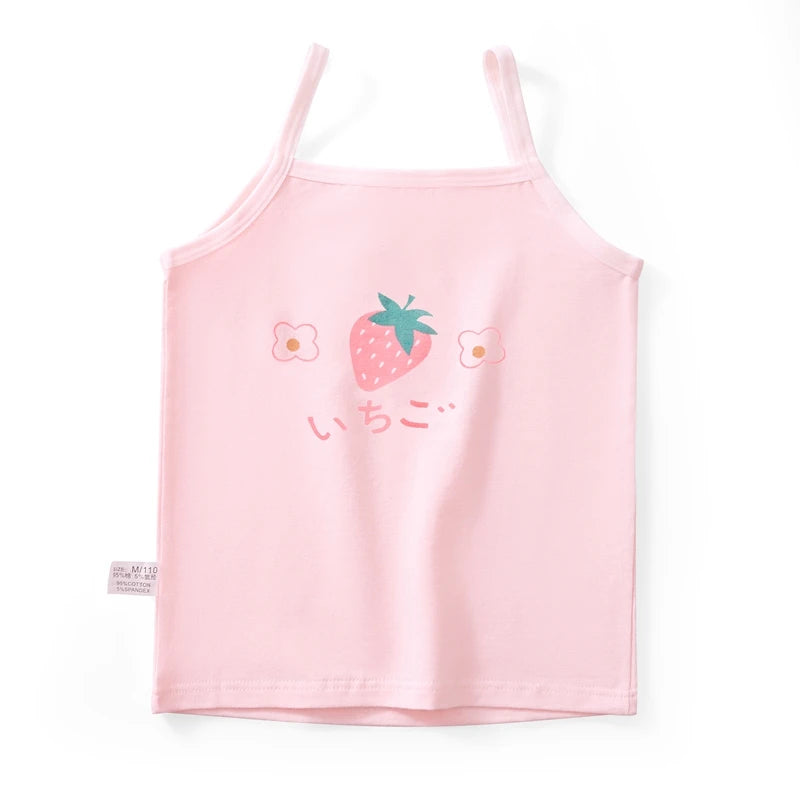 3pcs/Lot Girl Cotton Singlet Tops Breathable Underwear Tank Kids Quality Undershirts Cute Tank Tops Size 3-10T - TiniLoom