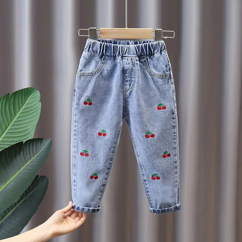 Kids Baby Girls Casual Clothes Jeans Pink Bow Trousers Toddler Infant Denim Clothing Pants Children Bottoms 1 2 3 4 5 6  Years - TiniLoom
