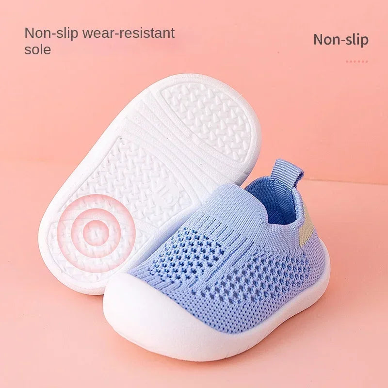 Spring Summer Toddler Shoes Breathable Knitted Kids Sneakers Boys Slip-on Tennis Shoes Girls Soft Non-slip School Casual Shoes - TiniLoom