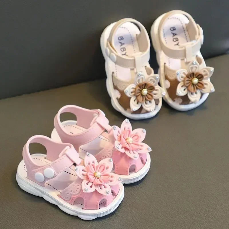 Solid Bow Children's Summer Shoes Cute PVC Beach Non Slip Sandals For Baby Girls Footwear Soft Infant Kids Fashion Sandals - TiniLoom