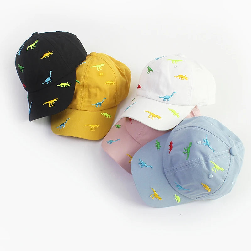 Cartoon Dinosaur Embroidery Baby Cap Summer Kids Baseball Cap Outdoor Adjustable Infant Boy Girls Sun Hats - TiniLoom