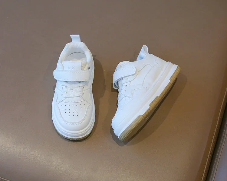 Children's White Shoes Spring and Autumn Kid's Sports Shoes Anti slip Lightweight Boys Board Shoes Soft Sole Baby Casual Shoes - TiniLoom