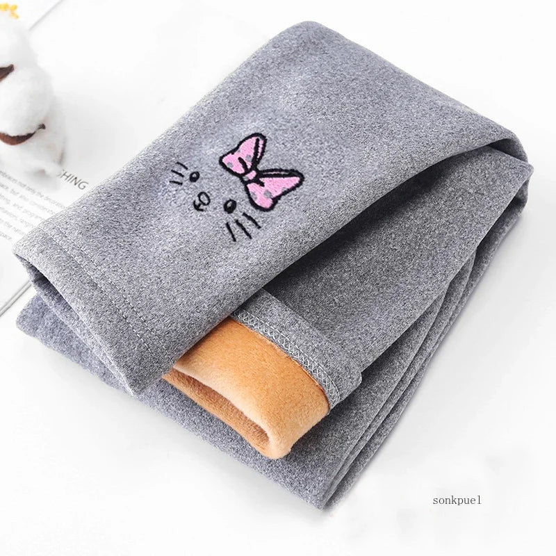 2-8Years Girls Leggings Autumn Winter Thick Warm Velvet Kids Leggings for Girls Children Bottom Part Pants Tights - TiniLoom