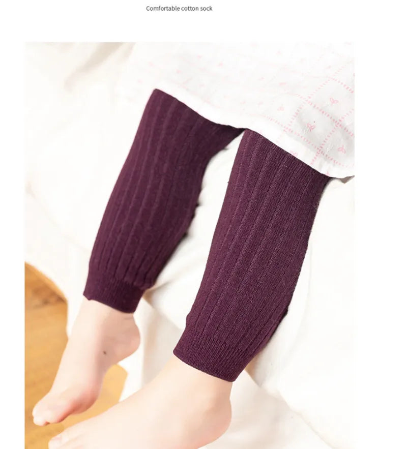 Spring Autumn Baby Boys Girls Pants Newborn Girl Leggings Tights Cotton Stretch Kids Children Knitting Trousers For 0 to 6Years - TiniLoom