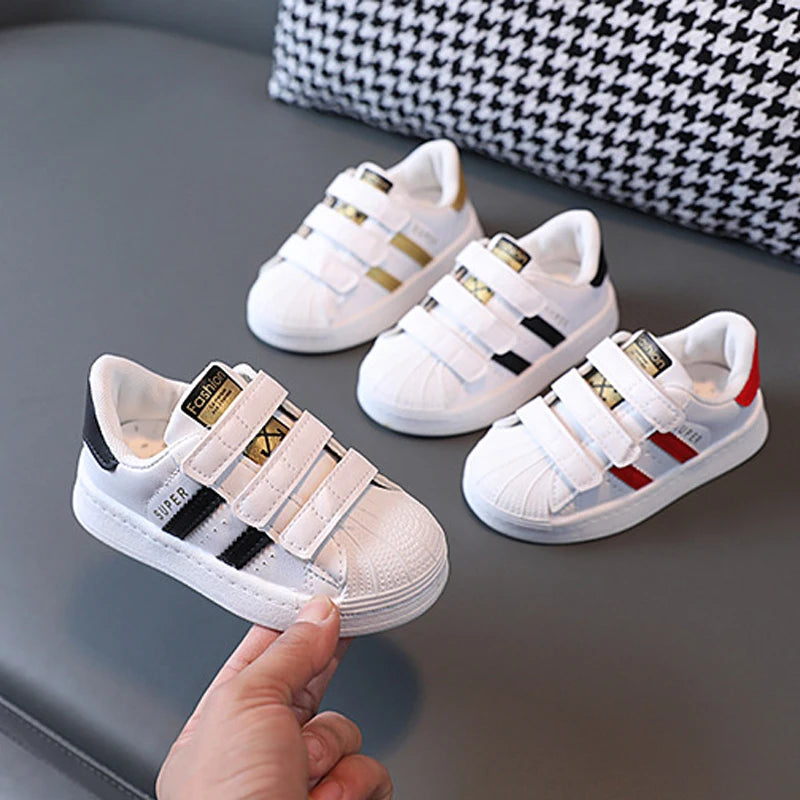 Children's Sneakers Kids Fashion Design White Non-slip Casual Shoes Boys Girls Hook Breathable Sneakers Toddler Outdoor Shoes - TiniLoom