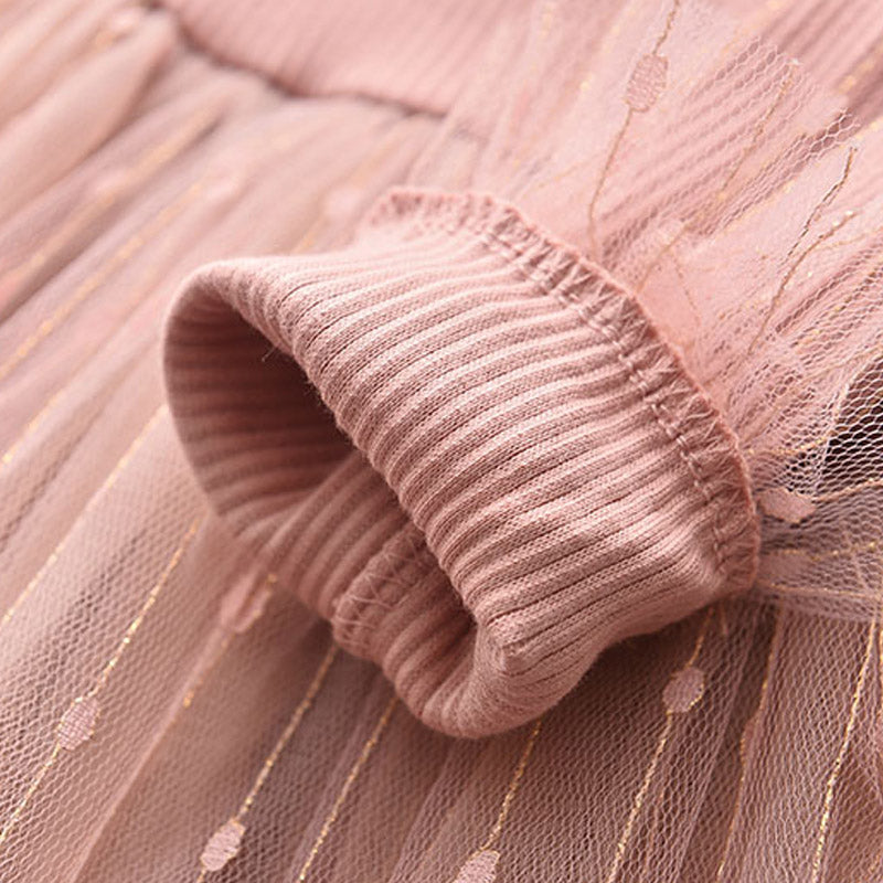 Melario New Fall Baby Girl Cute Costume Children Girls Mesh Cotton Dress Long Puff Sleeve Princess Dresses Spring Girls Dress - TiniLoom
