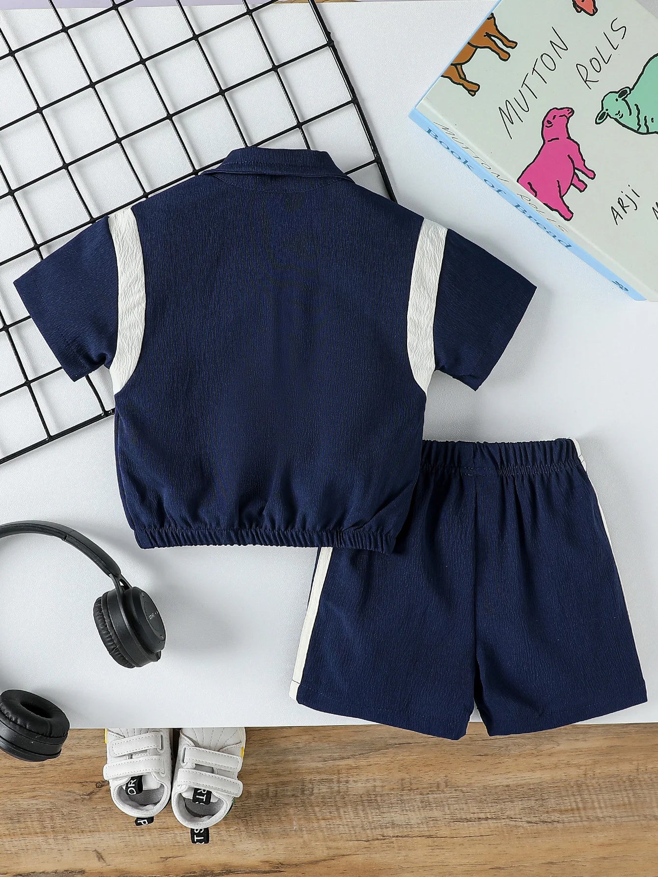2Pcs Baby Boys Short Sleeve With Zipper Top & Pants Set Summer Outdoor Sports Clothes For 1-3Y Casual - TiniLoom