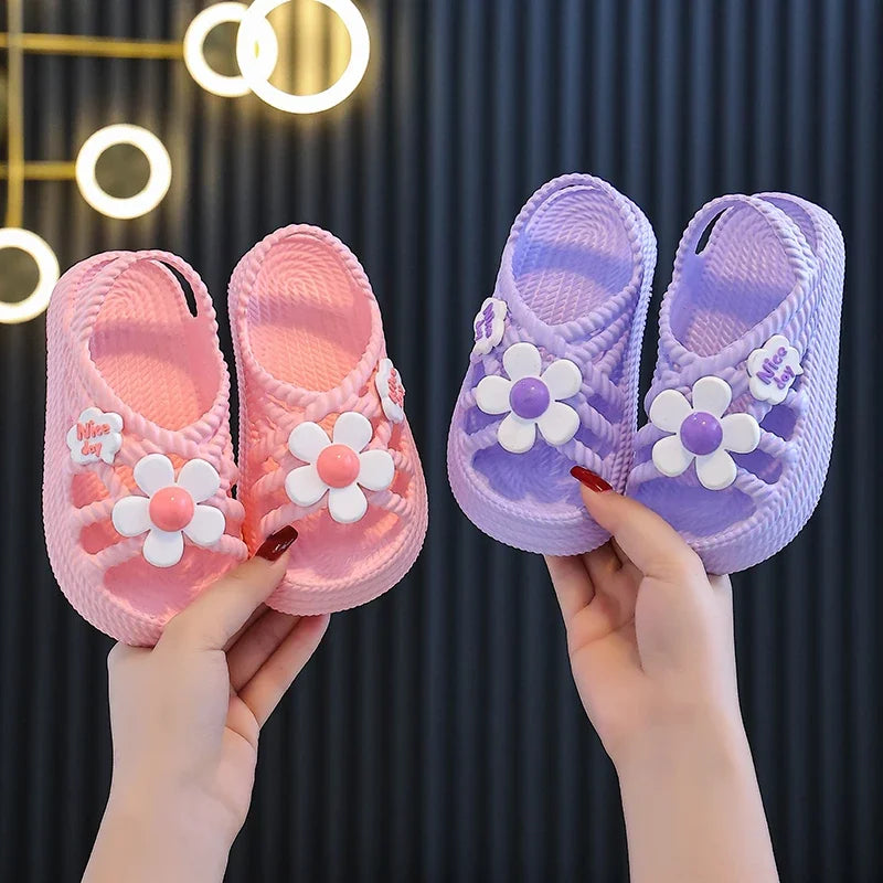 2025 New Children's Slippers Summer Girls and Boys Bathroom Home Anti slip Beach Shoes Soft Soled Baby Sandals - TiniLoom
