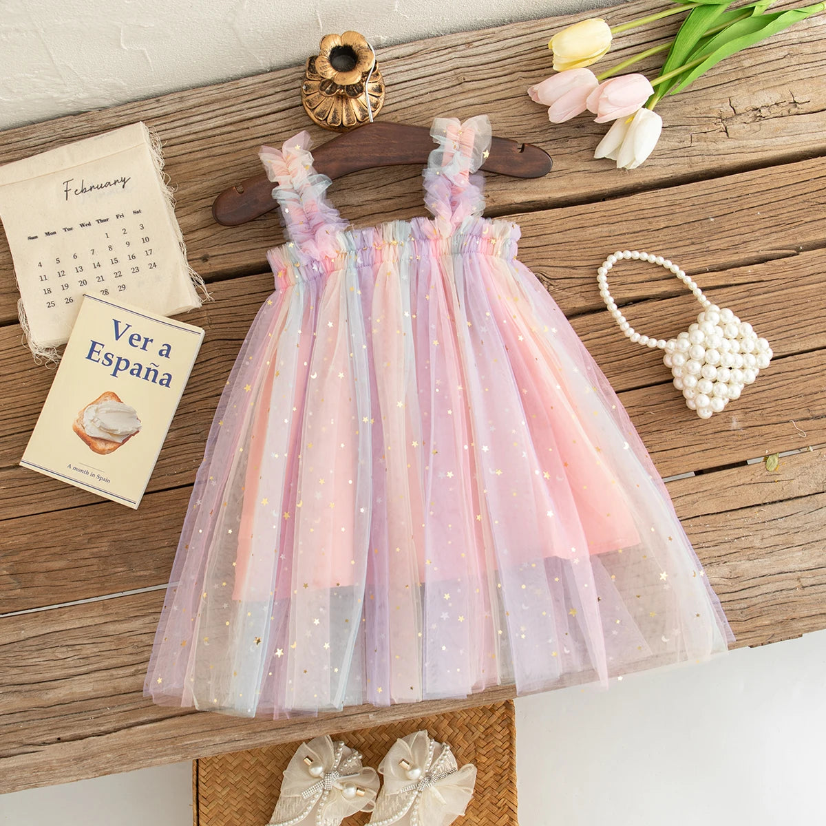 Baby Dresses Summer Colorful Sequins Mesh Baby Girl Dress Sweet Sling Girls Wedding Flower Girl Kid's Dress Baby Girl Clothes - TiniLoom