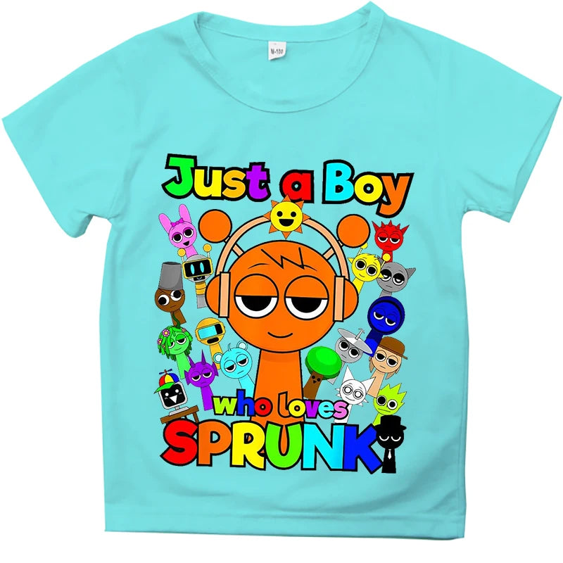 Kids T Shirts Game Sprunki Incredibox Cartoon Print Boys T shirt Summer Casual Short Sleeve Baby Girls Clothes Children Tee Tops - TiniLoom